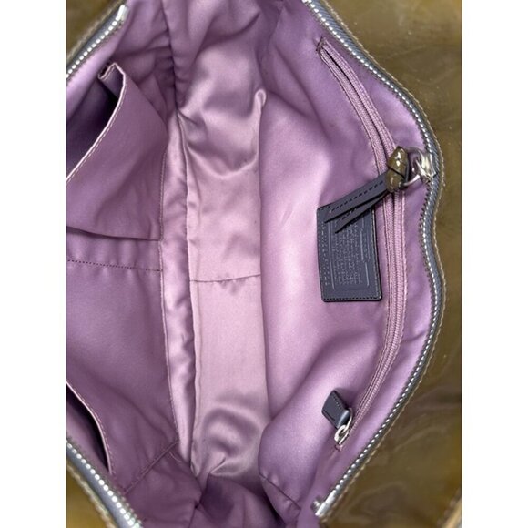 COACH Patent Leather Embossed Shoulder Bag # F17728 Green - Picture 10 of 12